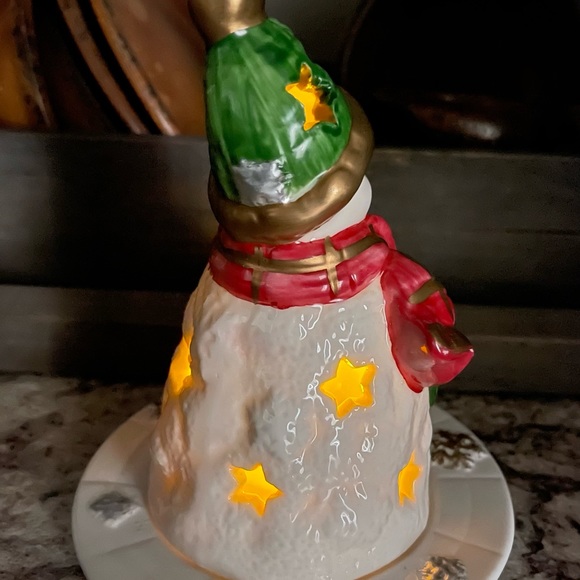 Coynes, 2002, Cute Porcelain Snowman Tea Lite Shield & Candle Tray. - Picture 10 of 11